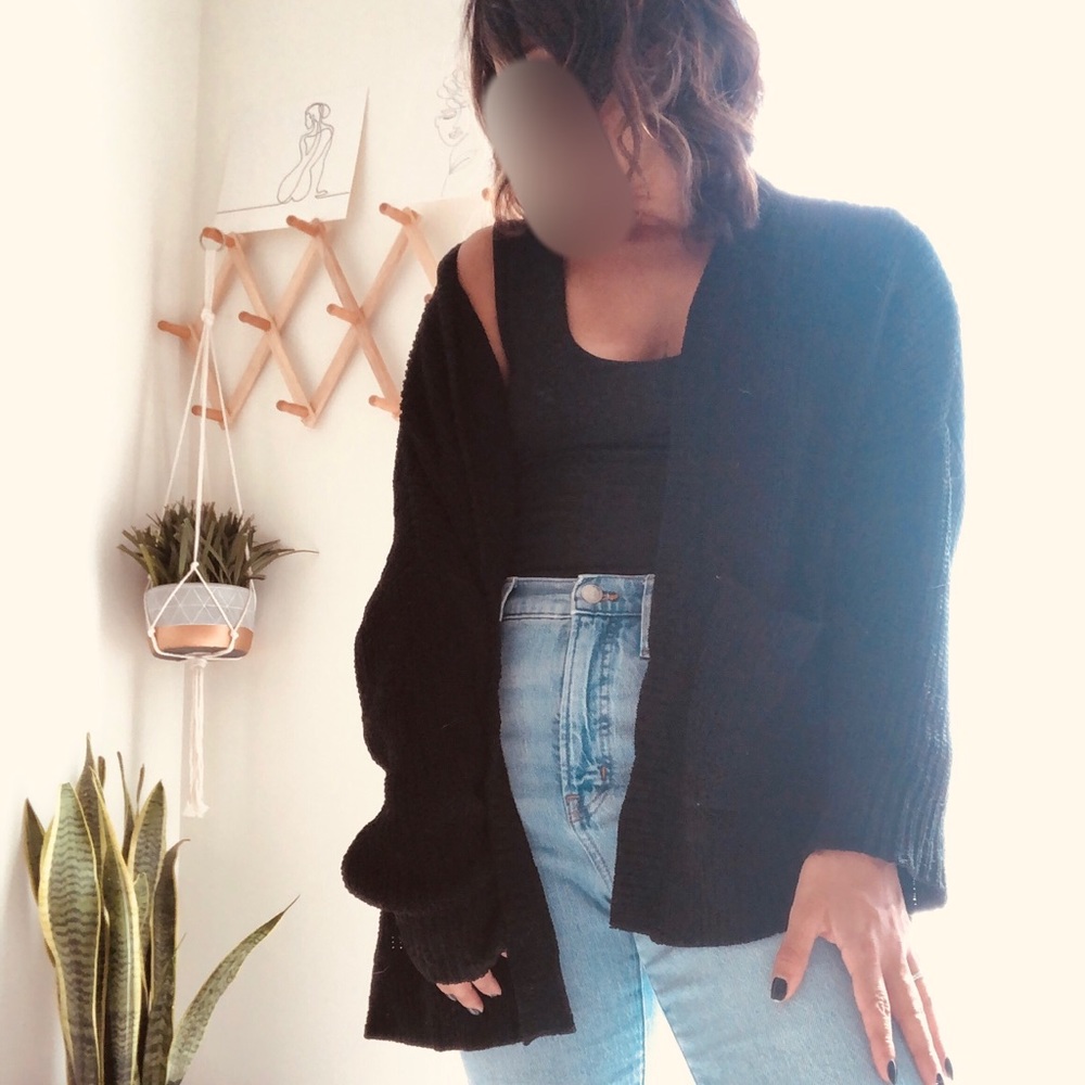 Oversized black cardigan!